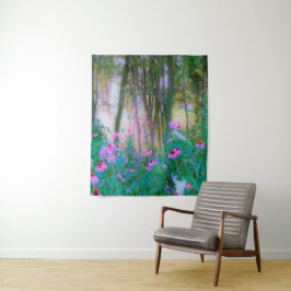 Heller Sonnenaufgang mit rosa Türmen in meinem Gar Wandteppich