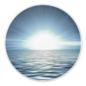 Heller Sonnenaufgang über dem blauen Ozean Dresser Keramikknauf (Vorderseite)