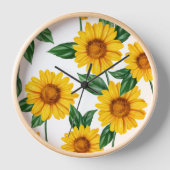 Heller Sonnenblumengarten - Frischer Blumenschmuck Uhr (Vorderseite)