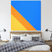 Heller Spaß 70er Blauer orange Gelbe Streifen Leinwanddruck (Insitu (Schlafzimmer))