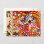Heller Spaß Karussell Pferde Postkarte (Vorne/Hinten)