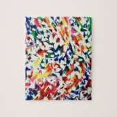 Heller Spaß künstlerisch blau-gelbe Abstrakte Farb Puzzle (Vertikal)