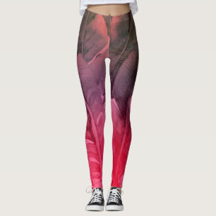 Heller Spaß Rosa tropische Sommerpalme Blätter Leggings