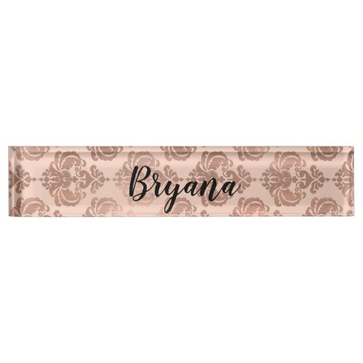 Heller Spaß Rosa tropische Sommerpalme Blätter Namensplakette (Vorderseite)