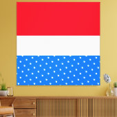 Heller Spaß Sporty Red White Blue gepunktete Strei Leinwanddruck (Insitu (Wohnzimmer))