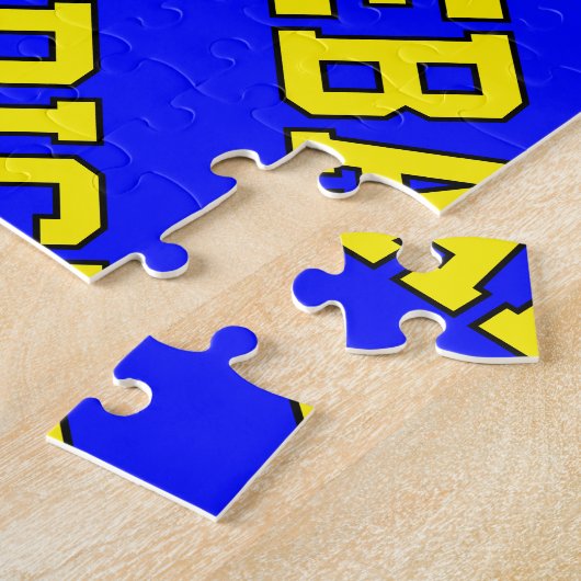 Heller Spaß Vivid Yellow Blue gefleckter PICKLEBAL Puzzle (Seite)