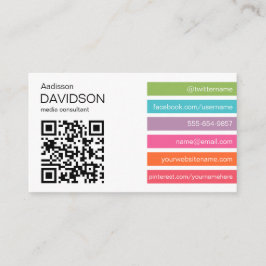 Heller Stangen 2 QR CODE Sozialmedium-Visitenkarte Visitenkarte