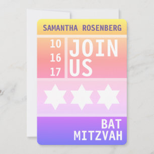 Heller Star von David Bat Mitzvah Einladung