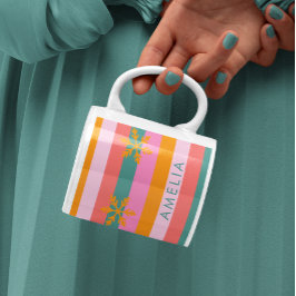 Heller Streifen Gemütliche Weihnachtsschneeflocke Kaffeetasse