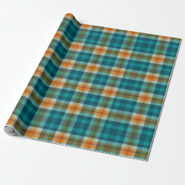 Heller Tartan kariert, aquamarin und Gold Geschenkpapier