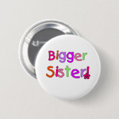 Heller Text-größere Schwester Button (Vorne & Hinten)