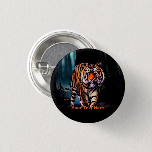 Heller Tiger Dunkler Wald Button (Vorne & Hinten)