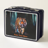 Heller Tiger Dunkler Wald Metall Brotdose (Rückseite)