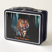 Heller Tiger Dunkler Wald Metall Brotdose (Vorderseite)