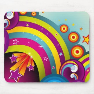 Heller trippy Regenbogen blaues und lila mousepad