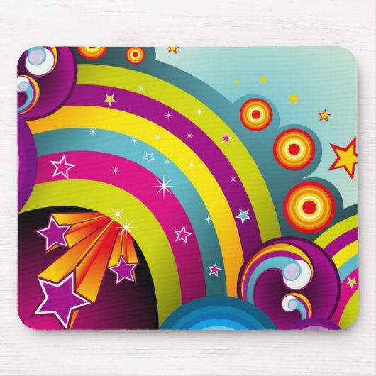 Heller trippy Regenbogen blaues und lila mousepad (Vorne)