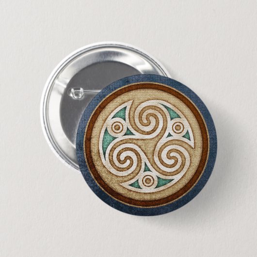 Heller Triskele runder Knopf Button (Vorne & Hinten)