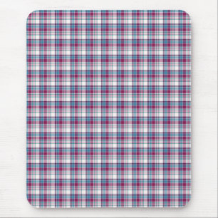 Heller Türkis und magentarotes kariertes Mousepad