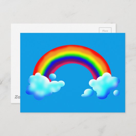 Heller u. bunter Regenbogen Postkarte (Vorne/Hinten)