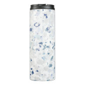 Heller und blauer und grauer Spritzer Thermosbecher (Rückseite)