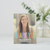 Heller und farbenfroher Abschluss Danke Karte (Stehend Vorderseite)