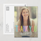 Heller und farbenfroher Abschluss Danke Karte (Vorne/Hinten)