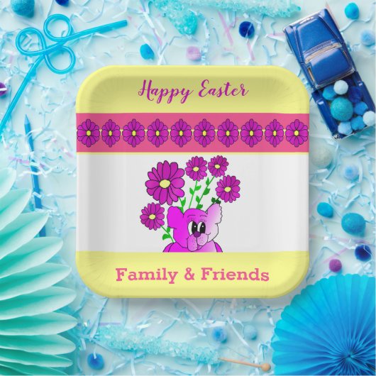 Heller und farbenfroher Bär Pappteller (Party)