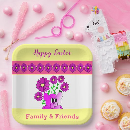 Heller und farbenfroher Bär Pappteller (Party)