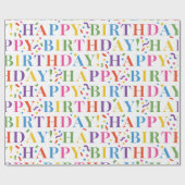 Heller und farbenfroher Geburtstag Geschenkpapier (Flach)