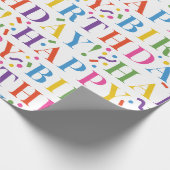 Heller und farbenfroher Geburtstag Geschenkpapier (Ecke)