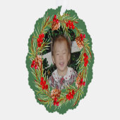 Heller und fröhlicher Kranz - Ihr Foto Ornament Karte (Rechts)