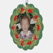 Heller und fröhlicher Kranz - Ihr Foto Ornament Karte (Links)