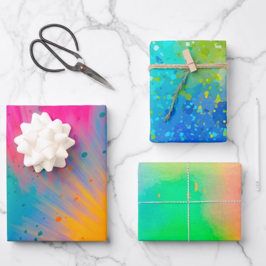 Heller und mutiger Spritzer Geschenkpapier Set (Vorderseite)