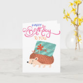 Heller und Niedlicher Igel Geburtstag Karte (Gelbe Blume)