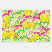 Heller und schöner Blumengarten Geschenkpapier Set (Vorderseite)