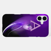 HELLER VOGEL IN LILA MONOGRAMM iPhone HÜLLE (Rückseite (Horizontal))