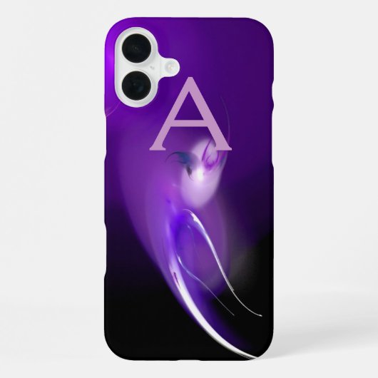 HELLER VOGEL IN LILA MONOGRAMM iPhone HÜLLE (Rückseite)