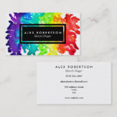 Heller Watercolorregenbogen-Spritzer Visitenkarte (Vorne/Hinten)