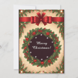 Heller Weihnachtskranz Karte