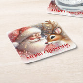 Heller Weihnachtsmann Rudolph Festtag Untersetzer (angewinkelt)