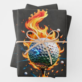 Heller weißer Golfball Geschenkpapier Set