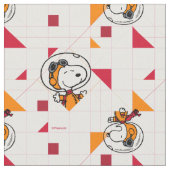 Heller Weißer Snoopy-Astronaut-Geometrie Stoff (Nahaufnahme)