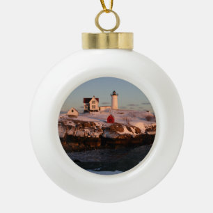 Heller Wintersonnenuntergang des Klumpens Keramik Kugel-Ornament