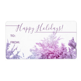 Heller Wintertag Violett getönte Schneebäume Gesch