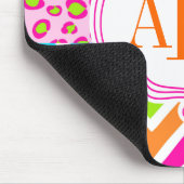 Heller Zebra-Leopard und Zickzack personalisiertes Mousepad (Ecke)