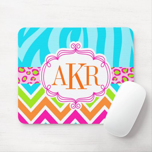 Heller Zebra-Leopard und Zickzack personalisiertes Mousepad (Mit Mouse)