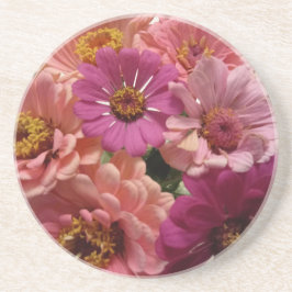 Heller Zinnia-Untersetzer in Rosa und Pfirsichfarb Getränkeuntersetzer