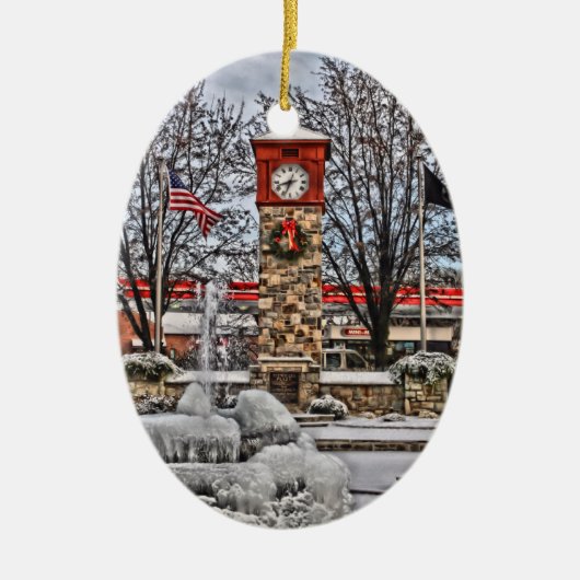 Hellertown-Ornament doppelseitig Keramik Ornament (Vorne)