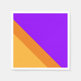 Helles 70er Lila orange gelbe tropische Streifen Serviette