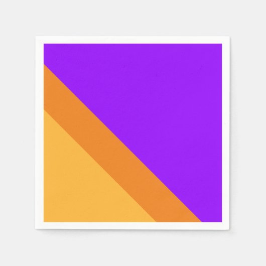 Helles 70er Lila orange gelbe tropische Streifen Serviette (Vorderseite)